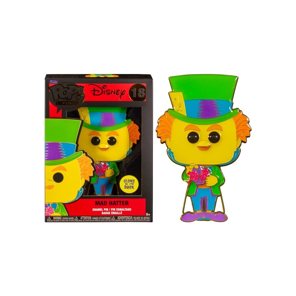 FUNKO POP! PIN DISNEY MAD HATTER BLACKLIGHT GLOWS IN THE DARK SPILLA FIGURE FUNKO