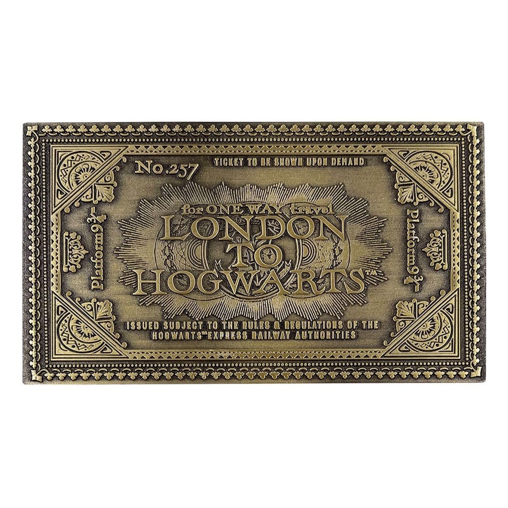 HARRY POTTER HOGWARTS EXPRESS ANTIQUE METAL TICKET REPLICA 1/1 FANATTIK