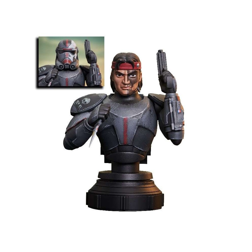 STAR WARS BAD BATCH HUNTER BUSTO STATUA FIGURE DIAMOND SELECT