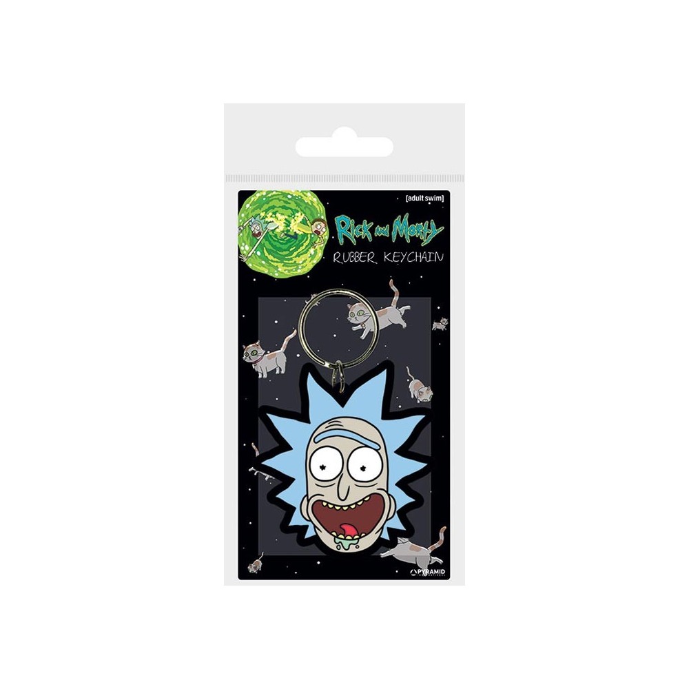 PYRAMID INTERNATIONAL RICK AND MORTY FACE RICK RUBBER KEYCHAIN