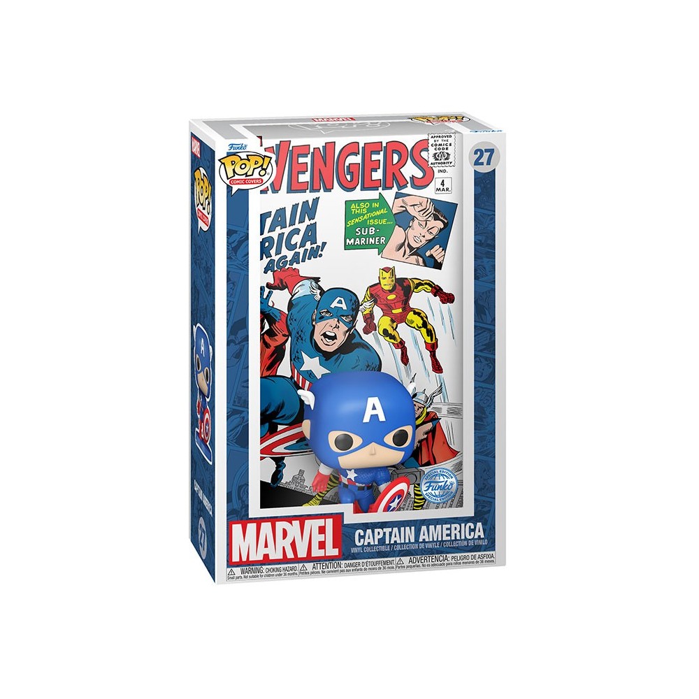 FUNKO FUNKO POP! COMIC COVERS MARVEL CAPTAIN AMERICA BOBBLE HEAD FIGURE