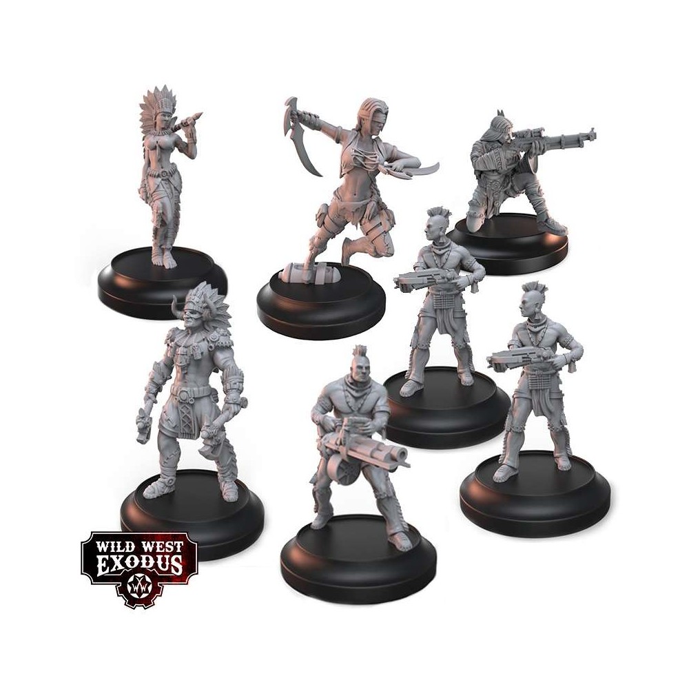 WILD WEST EXODUS TRIBAL RETRIBUTION STARTER SET RESIN MINIATURES WARCRADLE STUDIOS