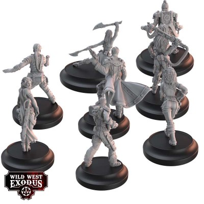 WILD WEST EXODUS THE WAYWARD EIGHT POSSE SET RESIN MINIATURES WARCRADLE STUDIOS