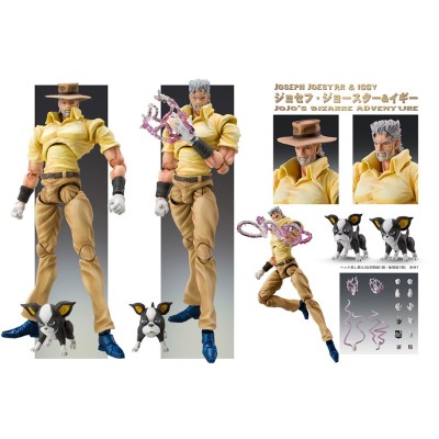 MEDICOS ENTERTAINMENT JOJO'S BIZARRE ADVENTURE CHOZOKADO JOSEPH JOESTAR AND IGGY ACTION FIGURE
