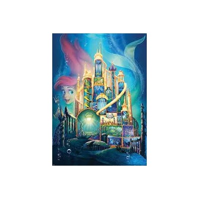 DISNEY CASTLE COLLECTION ARIEL LA SIRENETTA 1000 PEZZI JIGSAW PUZZLE 70x50cm RAVENSBURGER