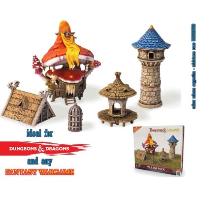 DUNGEONS AND LASERS VILLAGE PACK AMBIENTAZIONE MINIATURES GAME ARCHON STUDIO