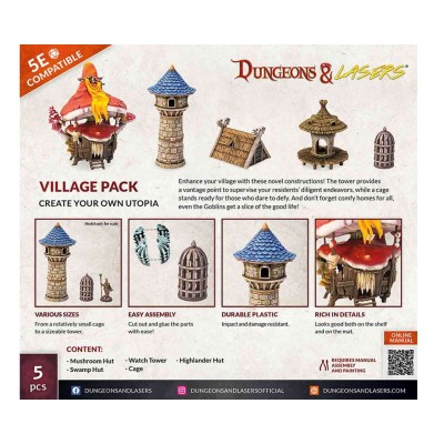 DUNGEONS AND LASERS VILLAGE PACK AMBIENTAZIONE MINIATURES GAME ARCHON STUDIO