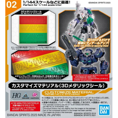 30MM CUSTOMIZE MATERIAL METALLIC STICKERS PER MODEL KIT BANDAI