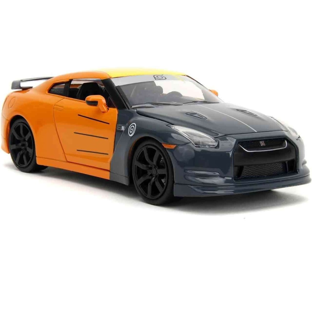 NARUTO SHIPPUDEN 2009 NISSAN GTR WITH NARUTO FIGURE DIE CAST 1/24 MODEL JADA TOYS
