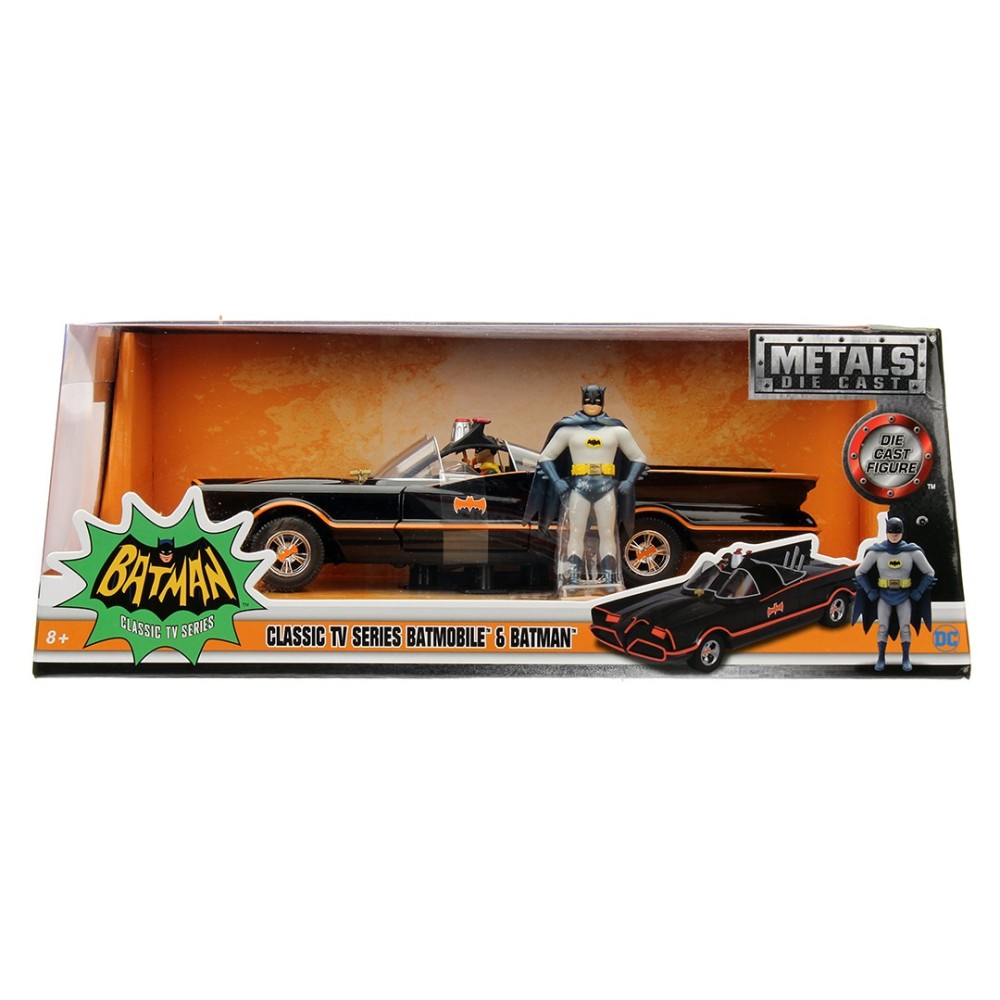 JADA TOYS BATMAN TV SERIES 1966 BATMOBILE DIE CAST 1/24 MODEL + BATMAN