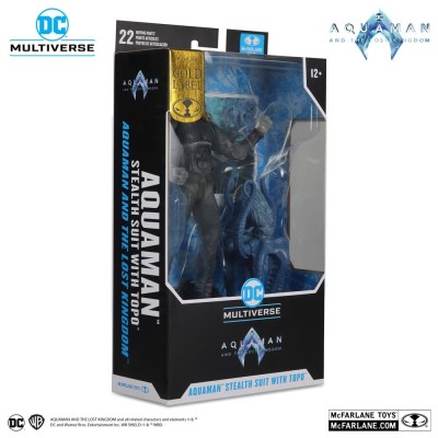 MC FARLANE DC MULTIVERSE AQUAMAN 2 AQUAMAN STEALTH SUIT WITH TOPO GOLD LABEL ACTION FIGURE