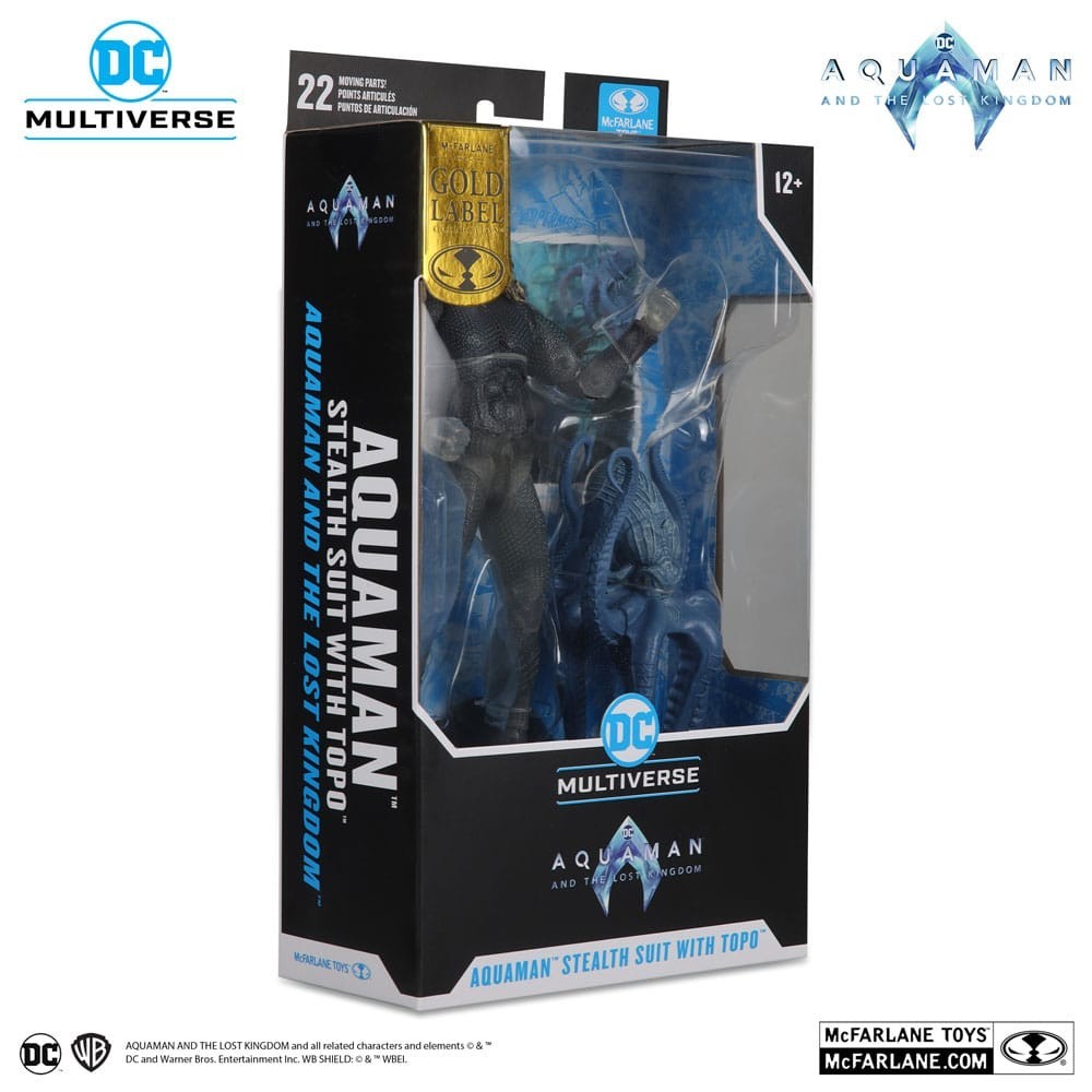 MC FARLANE DC MULTIVERSE AQUAMAN 2 AQUAMAN STEALTH SUIT WITH TOPO GOLD LABEL ACTION FIGURE
