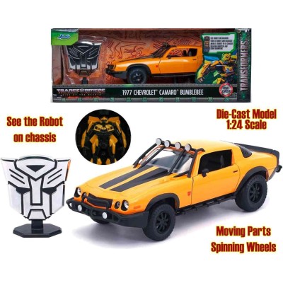 JADA TOYS TRANSFORMERS RISE OF THE BEASTS BUMBLEBEE 1977 CHEVROLET CAMARO DIE CAST 1/24 MODEL