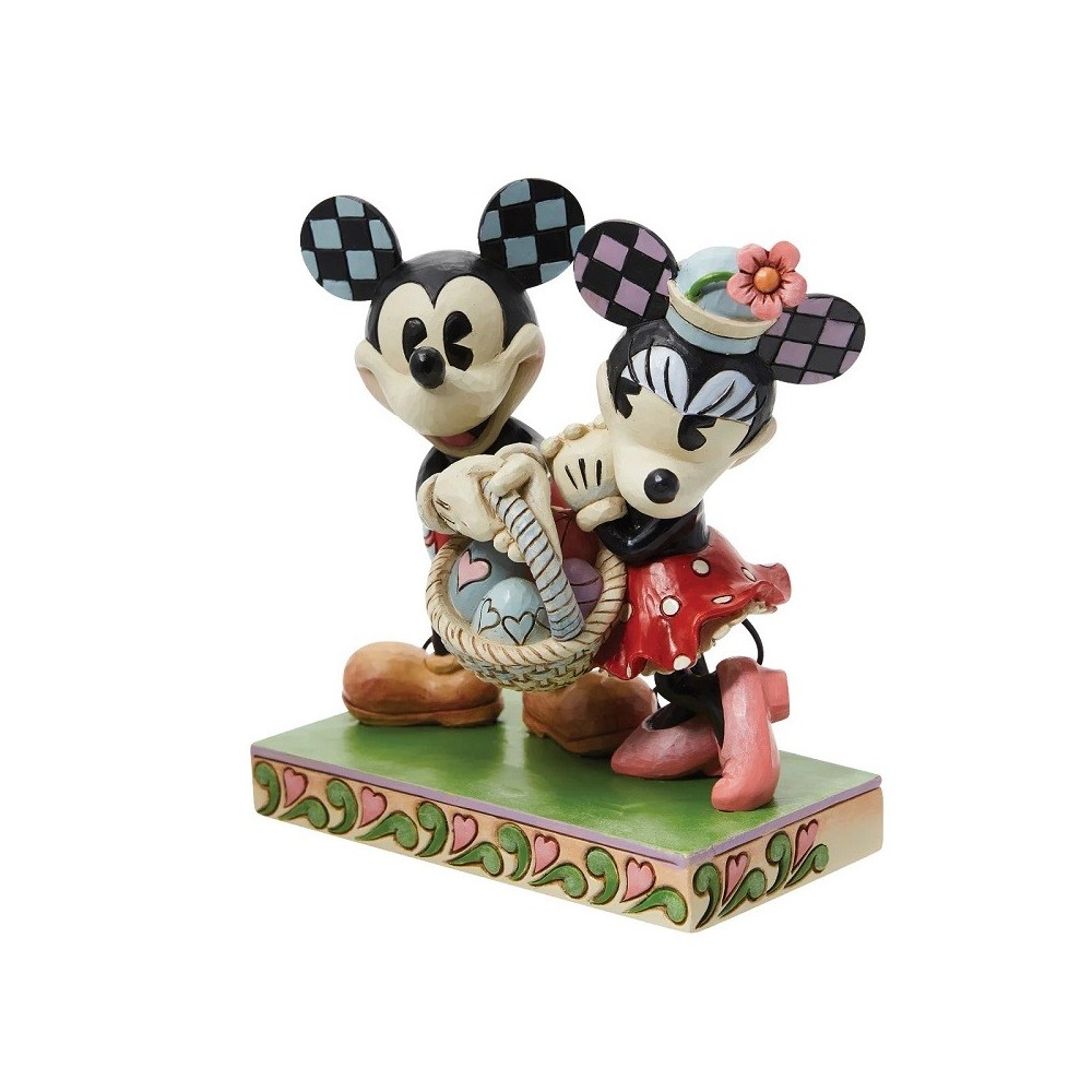 MICKEY E MINNIE CON CESTINO PASQUALE STATUA FIGURE ENESCO