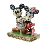MICKEY E MINNIE CON CESTINO PASQUALE STATUA FIGURE ENESCO