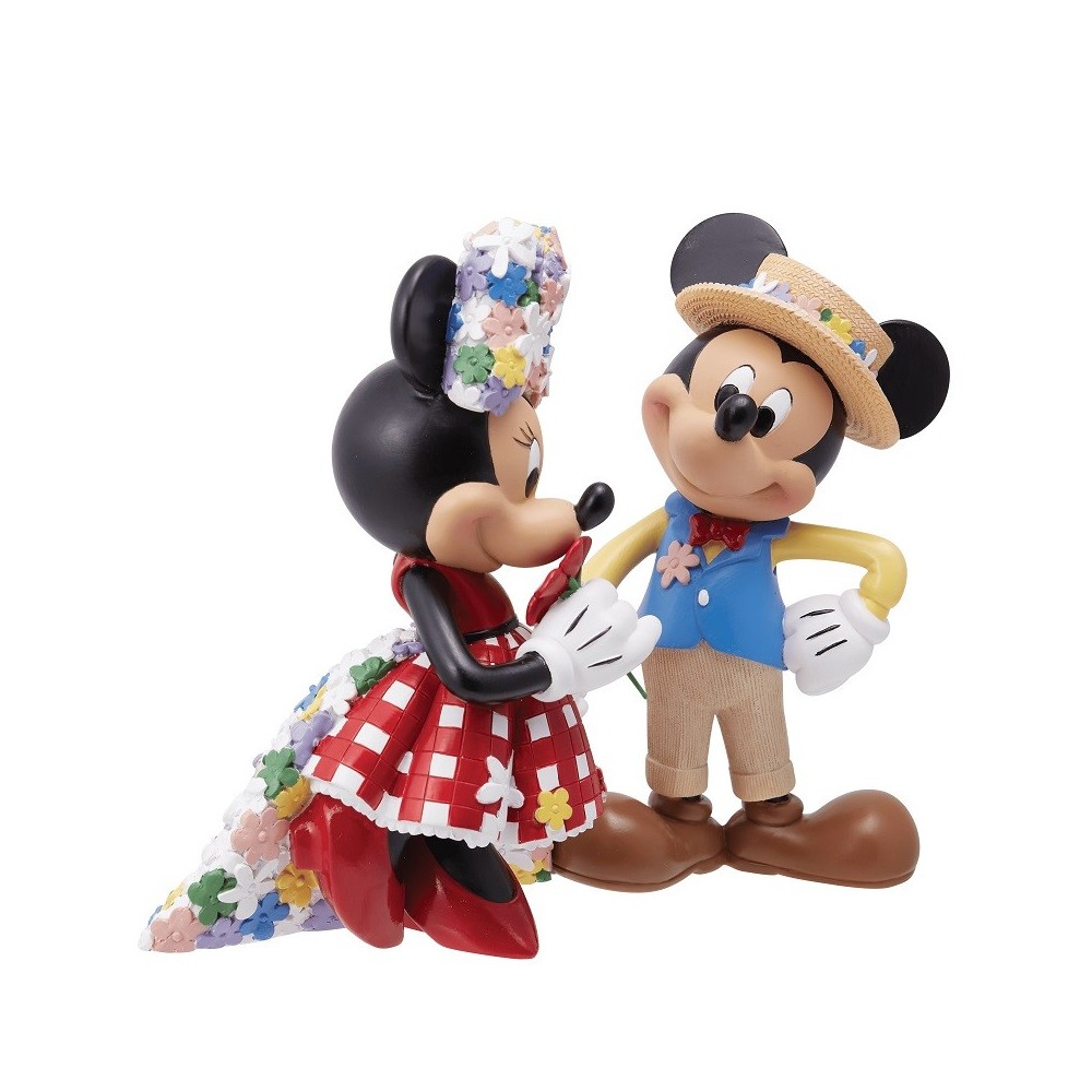 ENESCO MICKEY AND MINNIE MOUSE BOTANICAL STATUE FIGURE