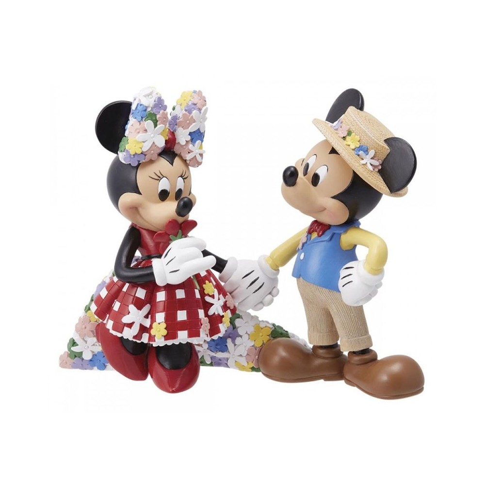 ENESCO MICKEY AND MINNIE MOUSE BOTANICAL STATUE FIGURE