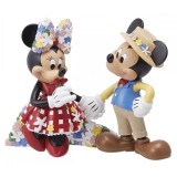 ENESCO MICKEY AND MINNIE MOUSE BOTANICAL STATUE FIGURE