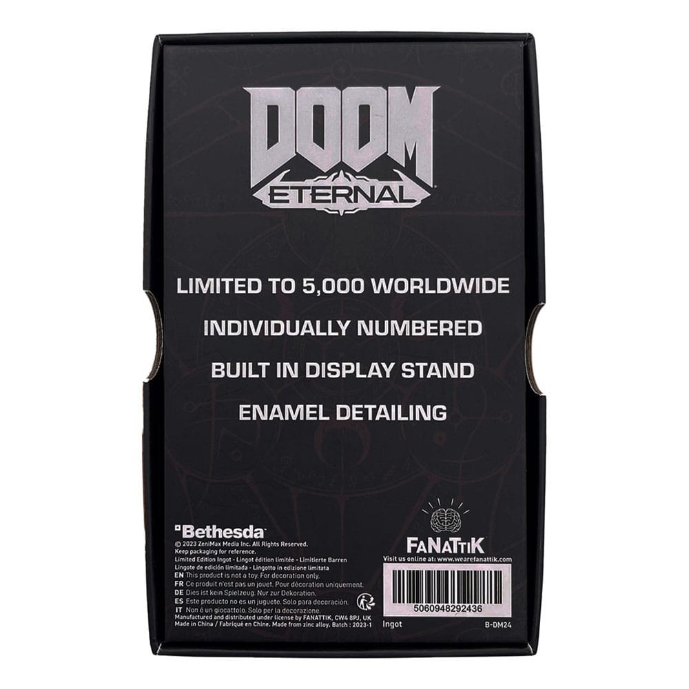 DOOM ETERNAL CRUCIBLE ENAMEL INGOT STAINED GLASS REPLICA LINGOTTO FANATTIK