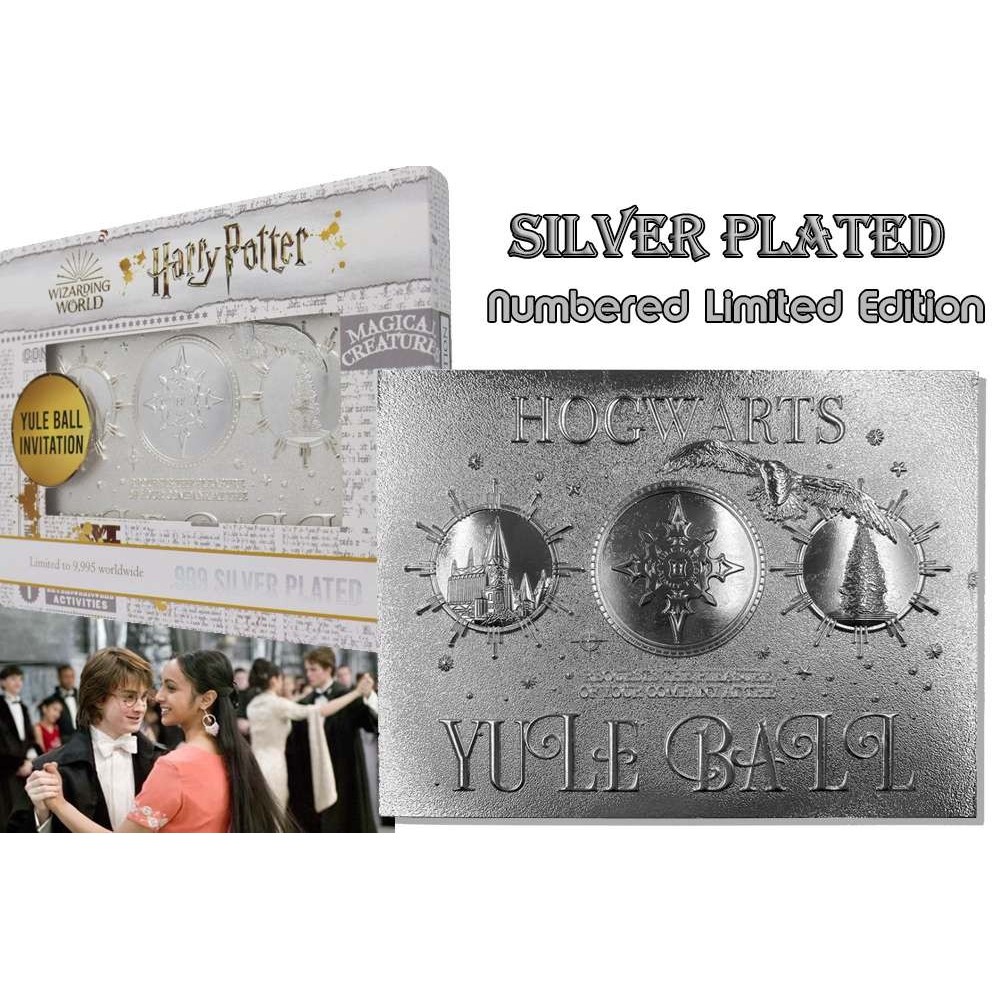 HARRY POTTER YULE BALL INVITATION SILVER PLATED REPLICA FANATTIK