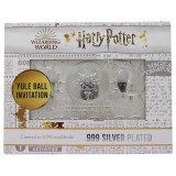 HARRY POTTER YULE BALL INVITATION SILVER PLATED REPLICA FANATTIK