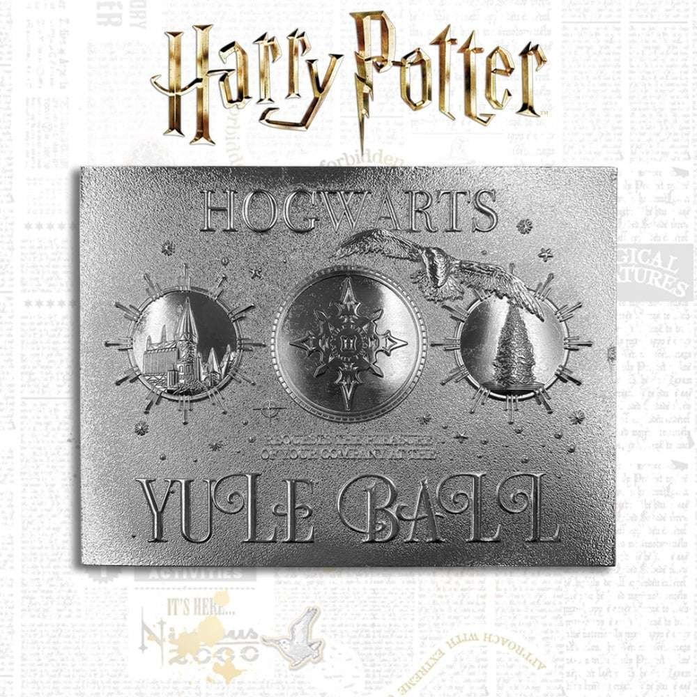 HARRY POTTER YULE BALL INVITATION SILVER PLATED REPLICA FANATTIK