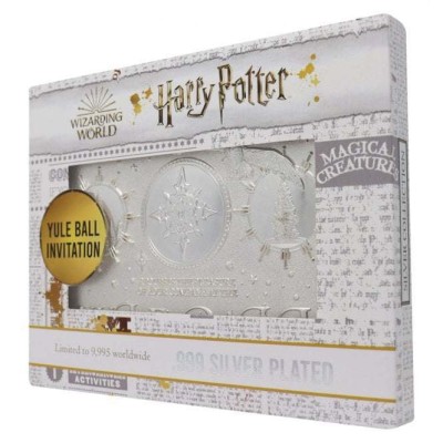 HARRY POTTER YULE BALL INVITATION SILVER PLATED REPLICA FANATTIK