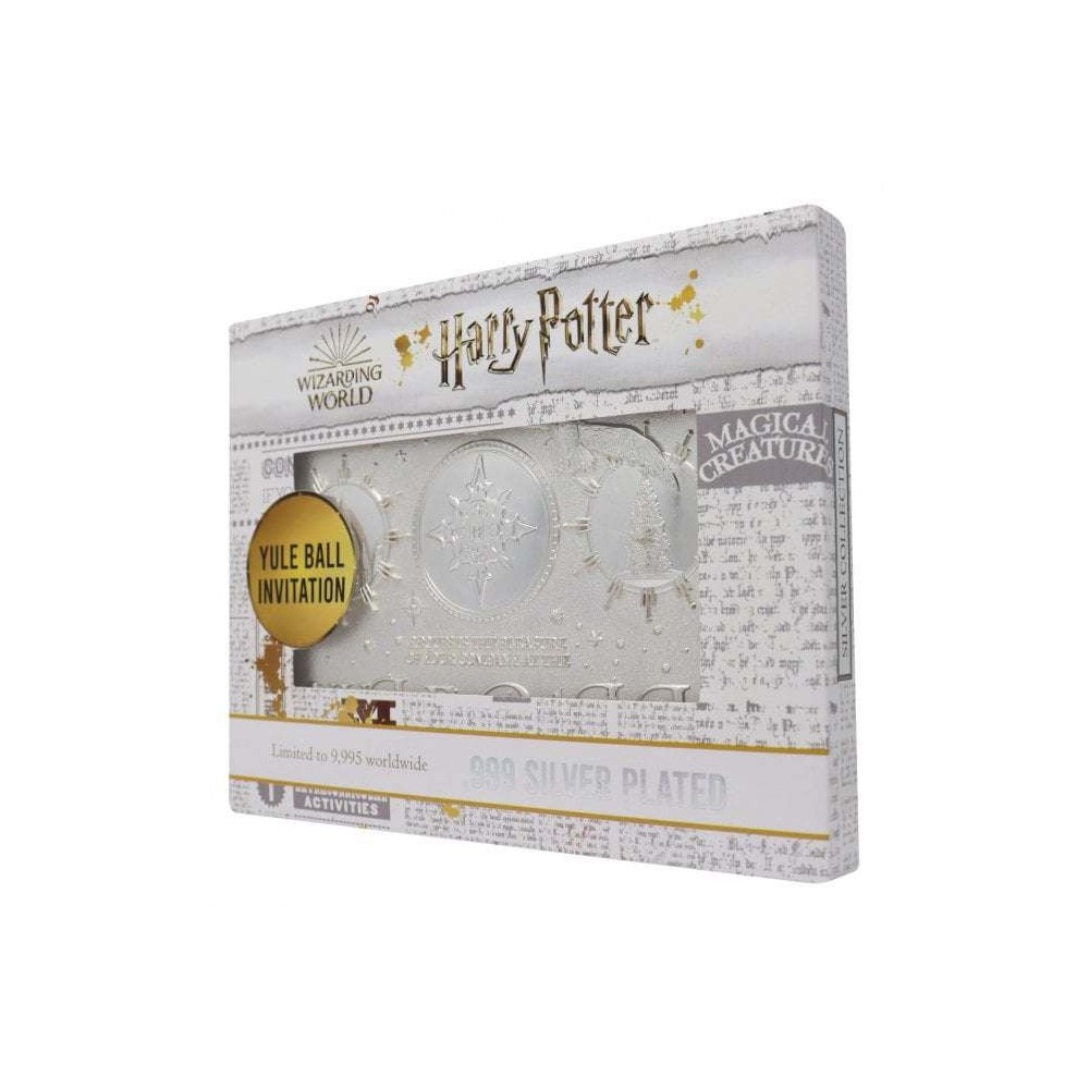 HARRY POTTER YULE BALL INVITATION SILVER PLATED REPLICA FANATTIK