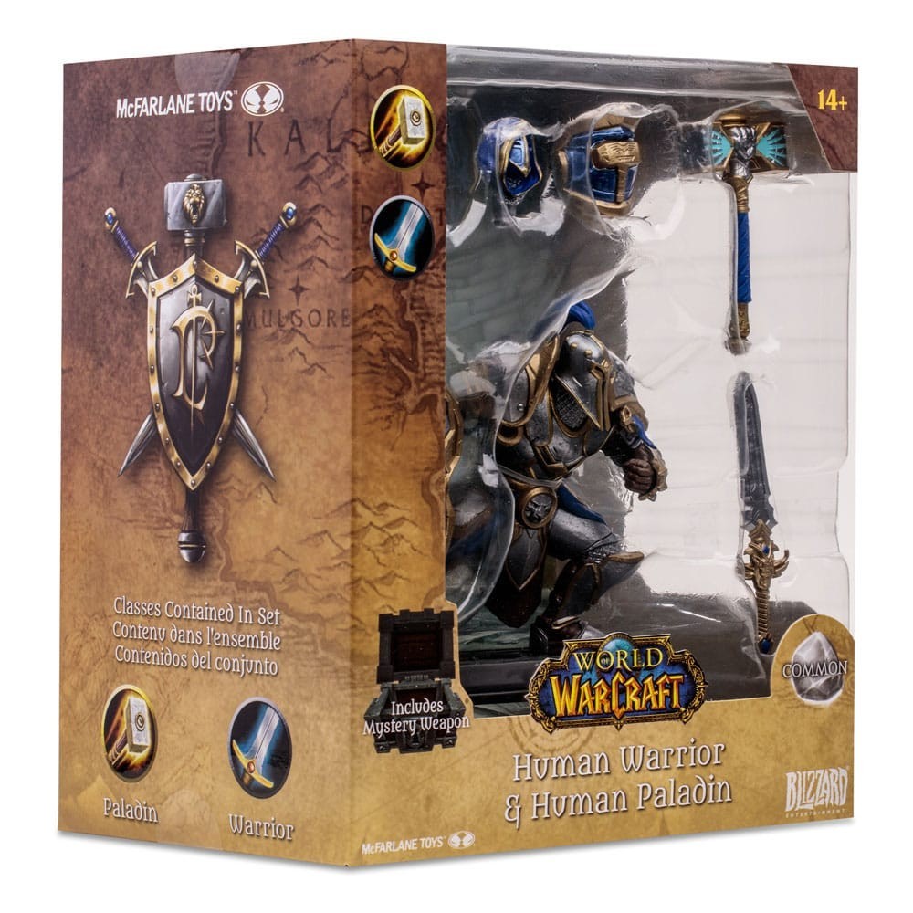 MC FARLANE WORLD OF WARCRAFT HUMAN PALADIN & WARRIOR COMMON ACTION FIGURE