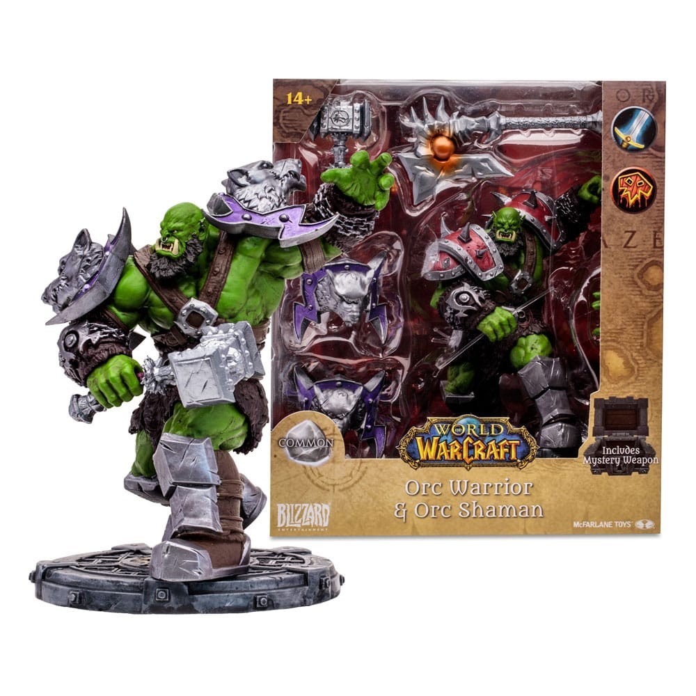MC FARLANE WORLD OF WARCRAFT ORC WARRIOR / SHAMAN COMMON ACTION FIGURE