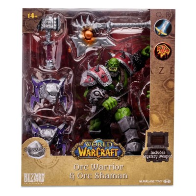 MC FARLANE WORLD OF WARCRAFT ORC WARRIOR / SHAMAN COMMON ACTION FIGURE