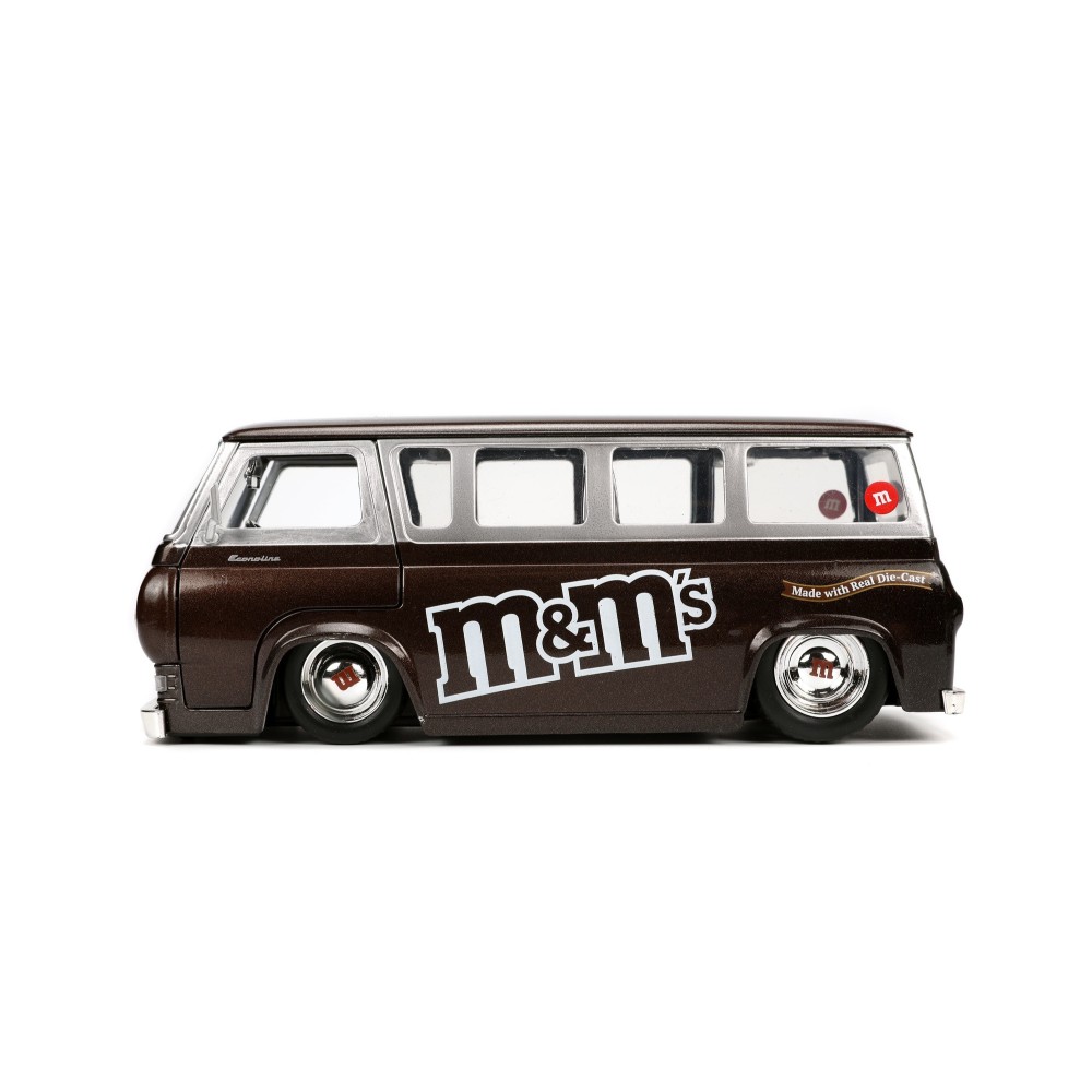 JADA TOYS M&M'S 1965 FORD ECONOLINE WITH RED FIGURE DIE CAST 1/24 MODEL