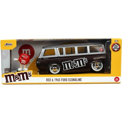 JADA TOYS M&M'S 1965 FORD ECONOLINE WITH RED FIGURE DIE CAST 1/24 MODEL