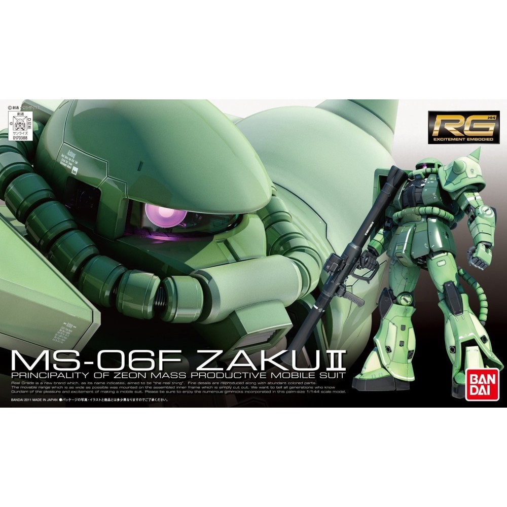 REAL GRADE RG MS-06F ZAKU II GUNDAM 1/144 MODEL KIT FIGURE BANDAI