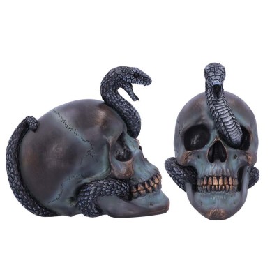 SERPENTINE FATE GOTHIC SNAKE SKULL ORNAMENT FIGURE NEMESIS NOW
