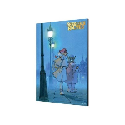 SEMIC SHERLOCK HOLMES AND WATSON WOOD PRINT PANEL 35X50CM