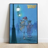 SHERLOCK HOLMES AND WATSON STAMPA SU LEGNO 35X50CM SEMIC