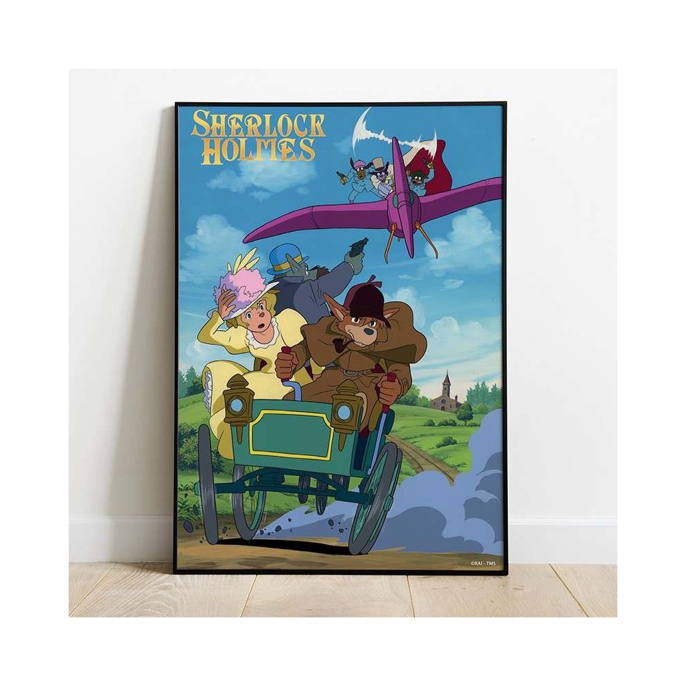 SHERLOCK HOLMES VS MORIARTY STAMPA SU LEGNO 35X50CM SEMIC