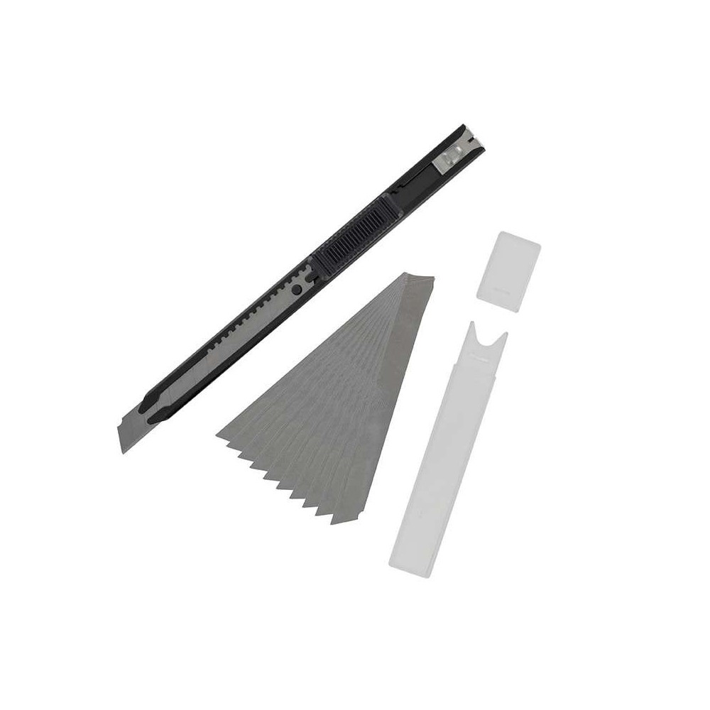 SLIM SNAP-OFF KNIFE AND 10 BLADES TAGLIERINO E 10 LAME VALLEJO