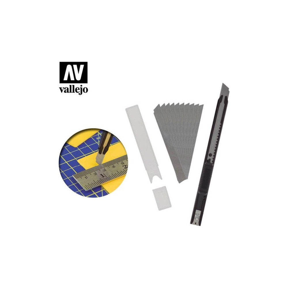 VALLEJO SLIM SNAP-OFF KNIFE AND 10 BLADES