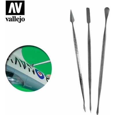 STAINLESS STEEL CARVERS SET 3X SCALPELLI VALLEJO