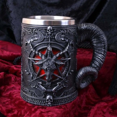 BAPHOMET TANKARD RESIN 16CM BOCCALE NEMESIS NOW