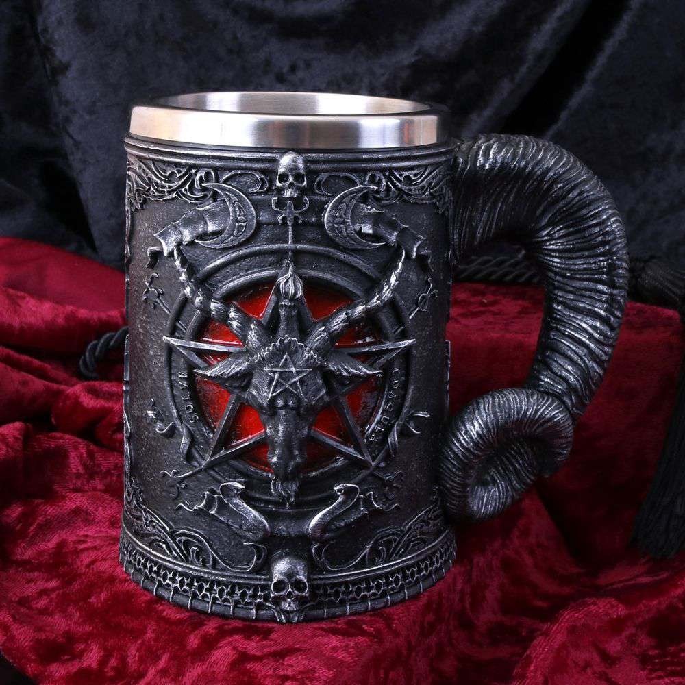 BAPHOMET TANKARD RESIN 16CM BOCCALE NEMESIS NOW