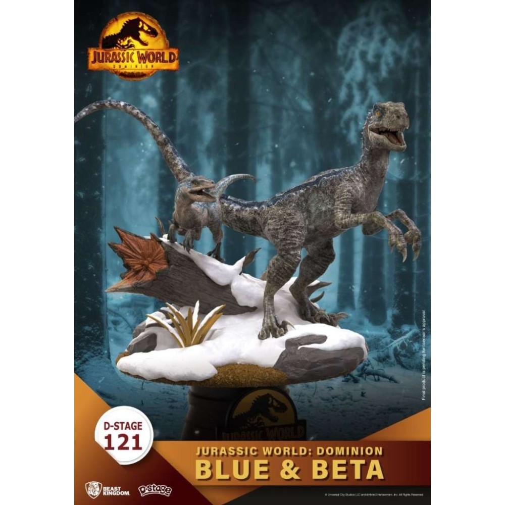 D-STAGE JURASSIC WORLD DOMINION BLUE & BETA STATUA FIGURE DIORAMA BEAST KINGDOM