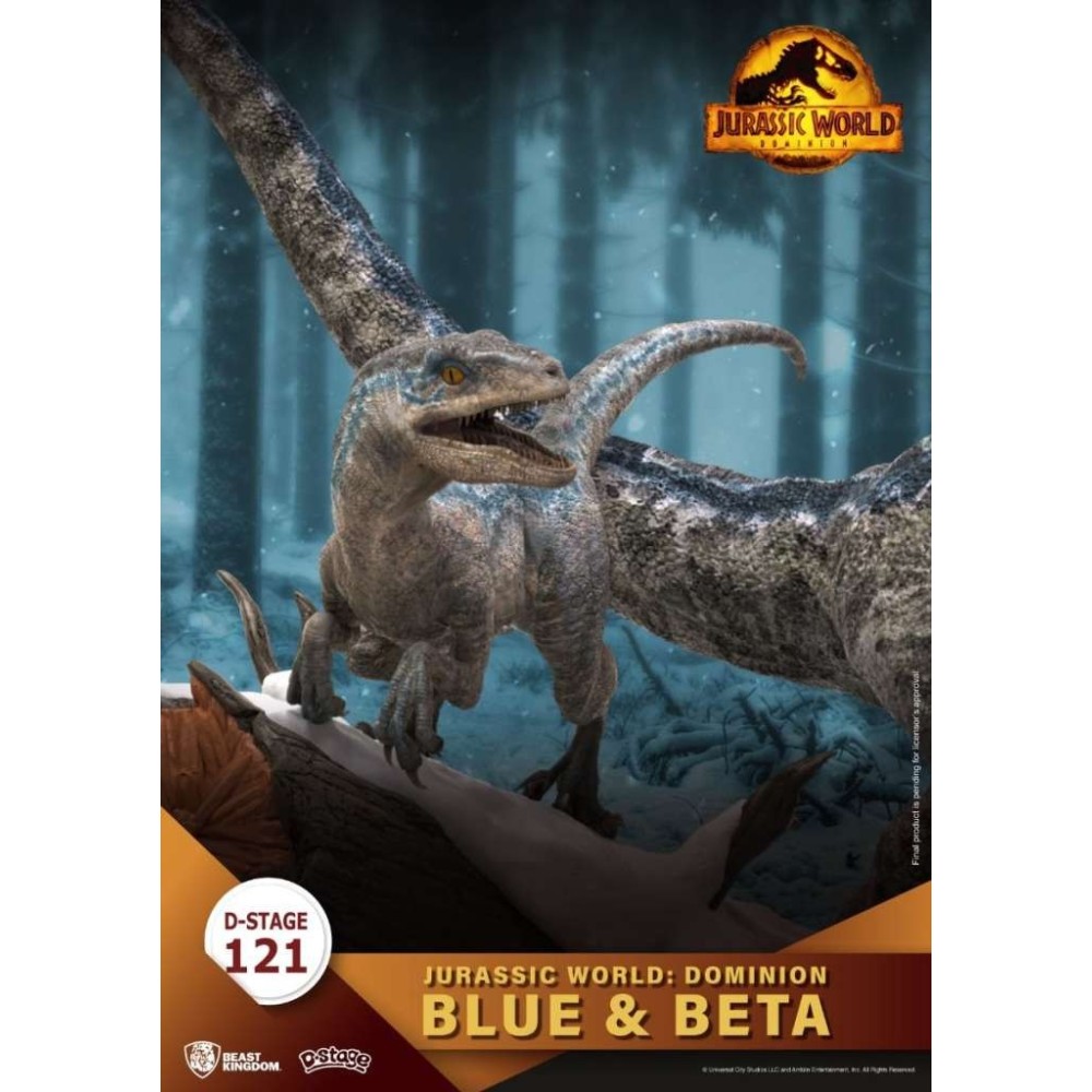 BEAST KINGDOM D-STAGE JURASSIC WORLD DOMINION BLUE & BETA STATUE FIGURE DIORAMA