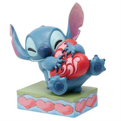 LILO AND STITCH STITCH HUGGING HEART STATUA FIGURE ENESCO