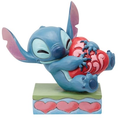 LILO AND STITCH STITCH HUGGING HEART STATUA FIGURE ENESCO