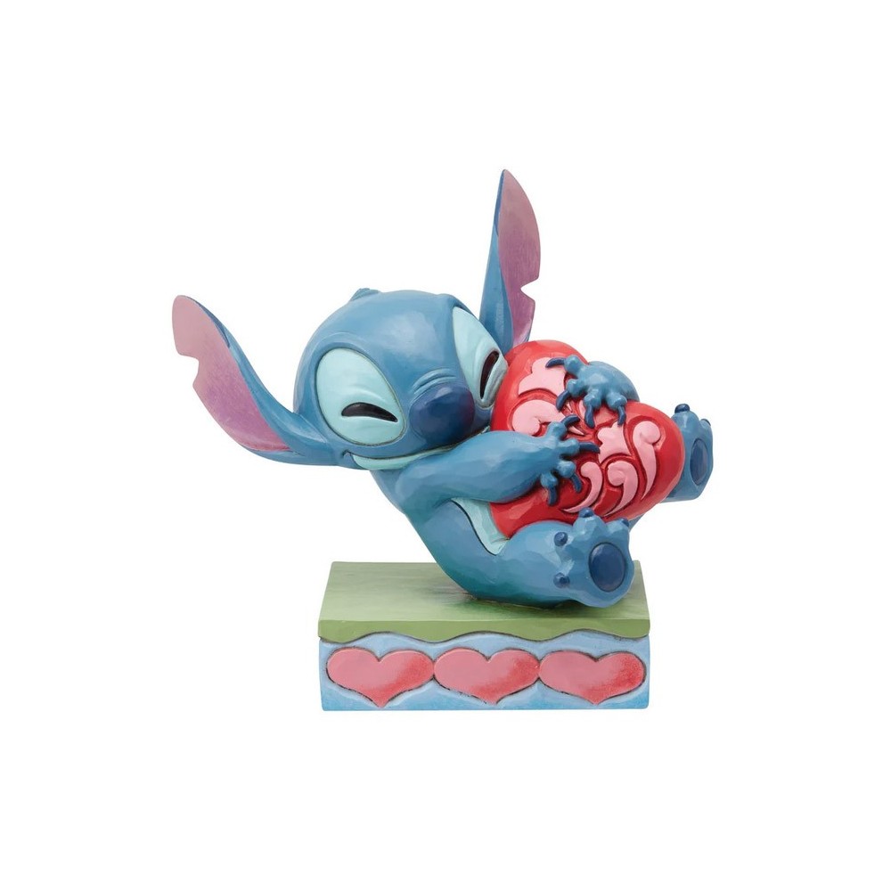 ENESCO LILO AND STITCH STITCH HUGGING HEART STATUE FIGURE