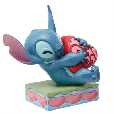 LILO AND STITCH STITCH HUGGING HEART STATUA FIGURE ENESCO