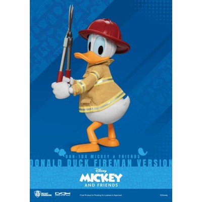 DISNEY MICKEY AND FRIENDS DONALD DUCK FIREMAN DAH-104 ACTION FIGURE BEAST KINGDOM
